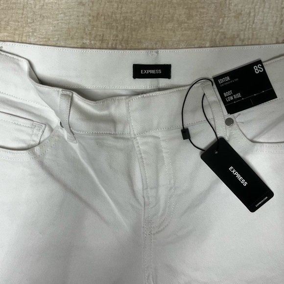 EXPRESS Editor White Jeans NWT Size 8S - Picture 3 of 7